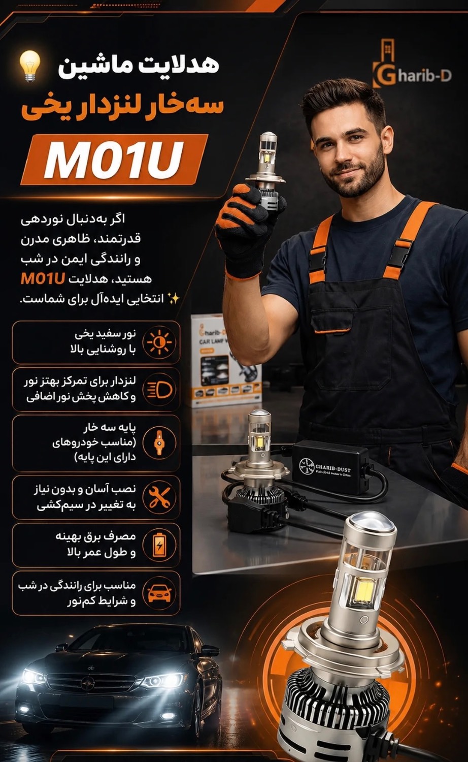 هدلایت لنزدار M01U